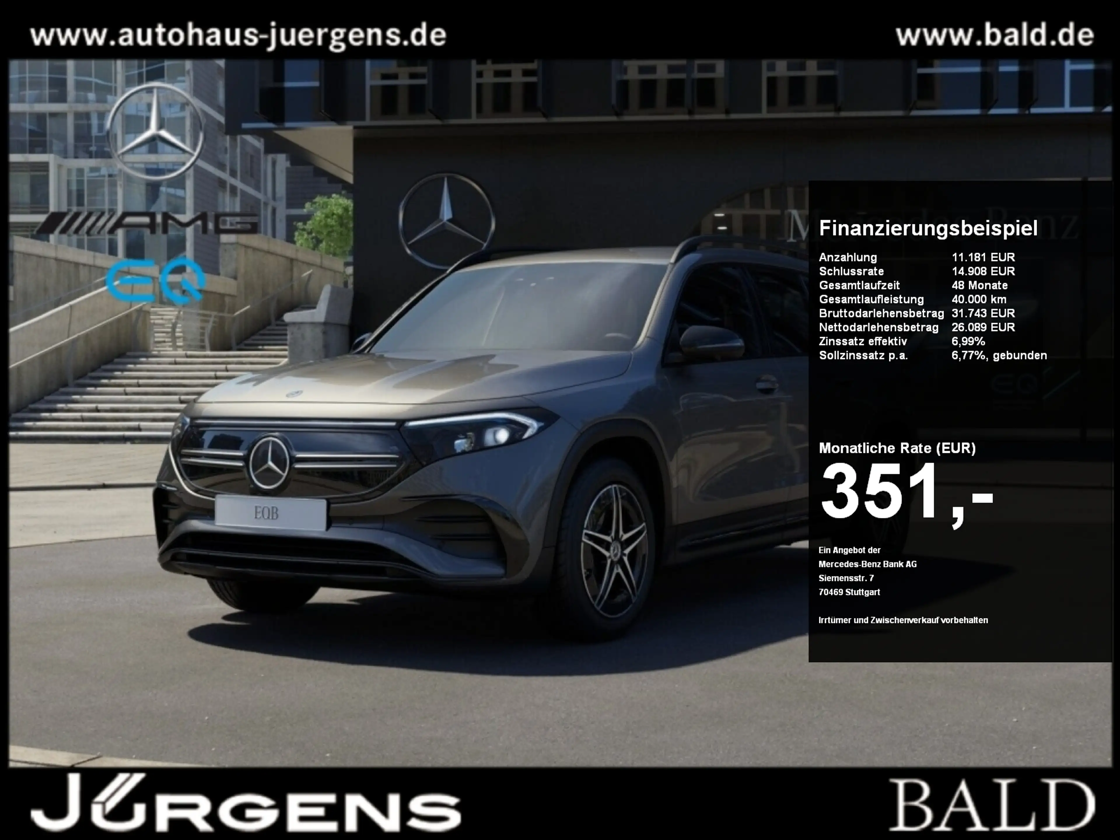 Mercedes-Benz EQB 300 4M AMG-Sport+Distr+Night+Ambiente+360