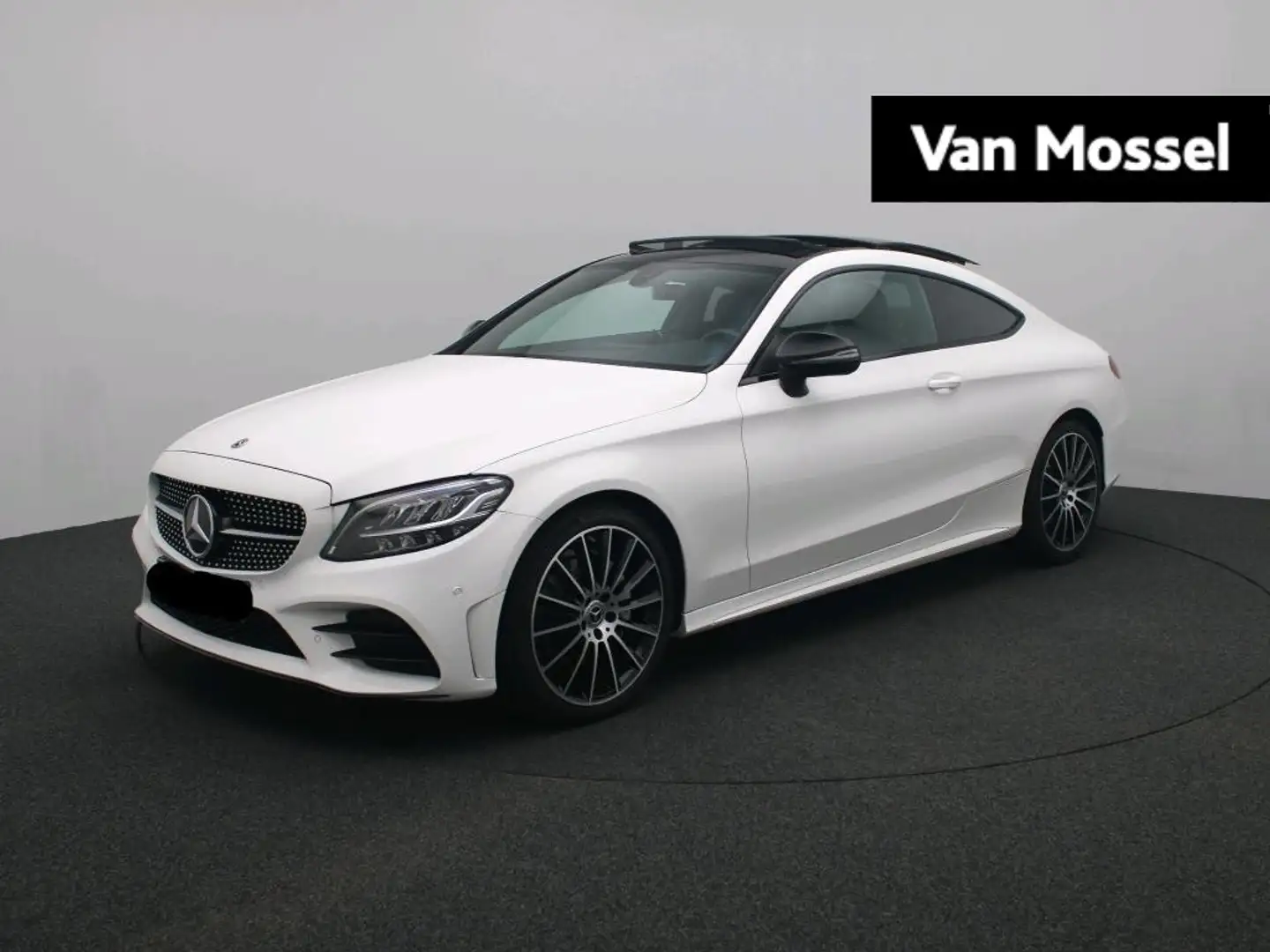 Mercedes-Benz C 180 AMG LINE Coupé + PANORAMISCH DAK + BURMESTER + PTS Wit - 1