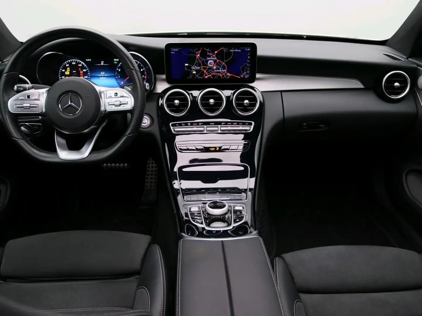Mercedes-Benz C 180 AMG LINE Coupé + PANORAMISCH DAK + BURMESTER + PTS Wit - 2