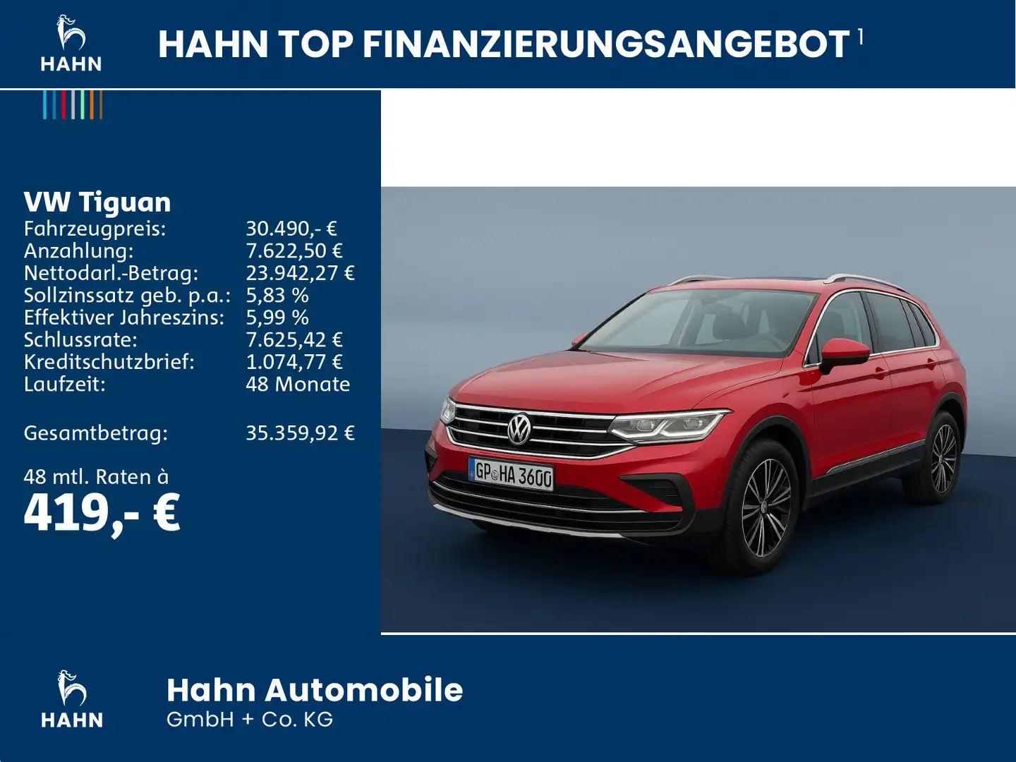 Volkswagen Tiguan 2.0TDI DSG Life AHK Cam Matrix Navi Stand Rouge - 2