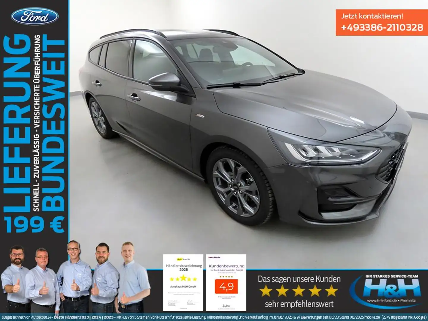 Ford Focus Turnier 1.5 Ecoblue Aut. ST-Line X PanDach Grau - 2