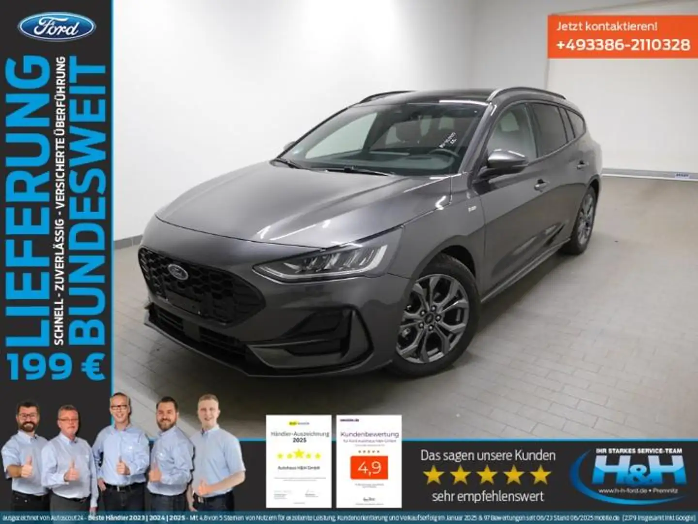 Ford Focus Turnier 1.5 Ecoblue Aut. ST-Line X PanDach Grau - 1