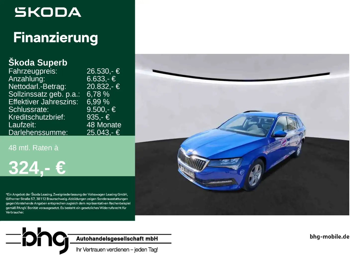 Skoda Superb Combi 1.5 TSI Ambition Blau - 1