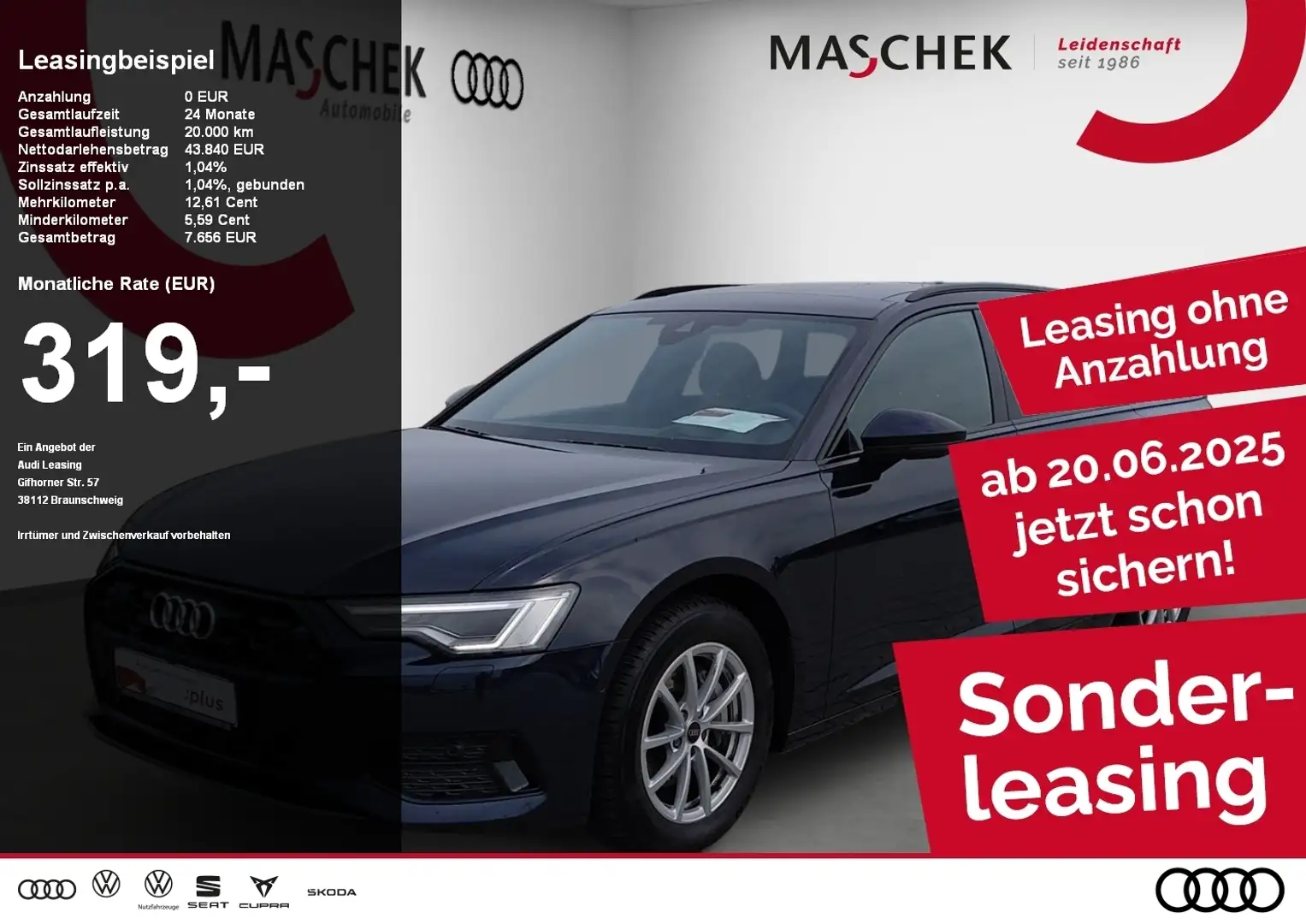 Audi A6 Avant advanced 35 TDI AHK Matrix Pano Black Memory Синий - 1