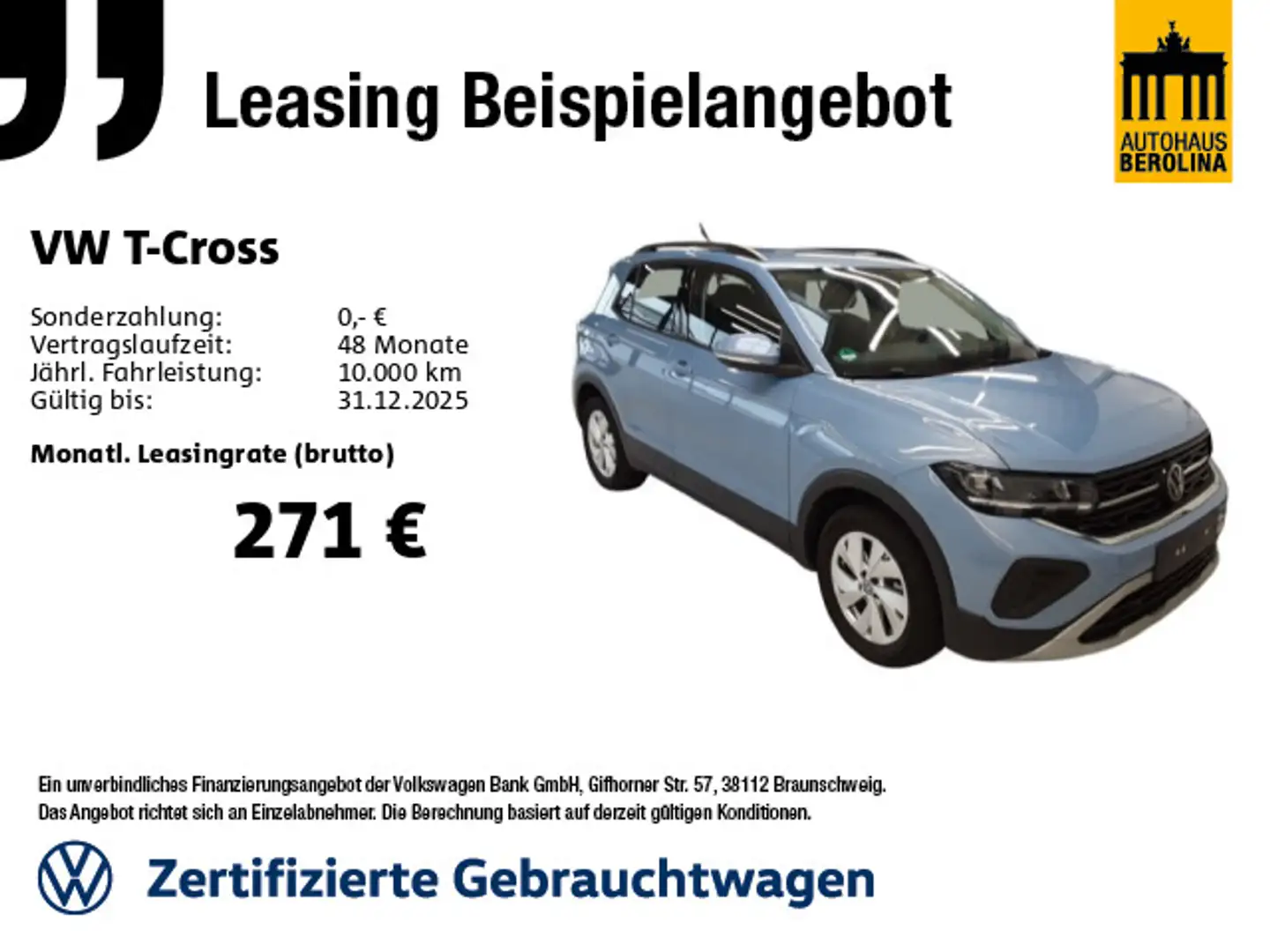 Volkswagen T-Cross 1.0 TSI Life DSG *ACC*R-CAM*NAV*SHZ* Azul - 1