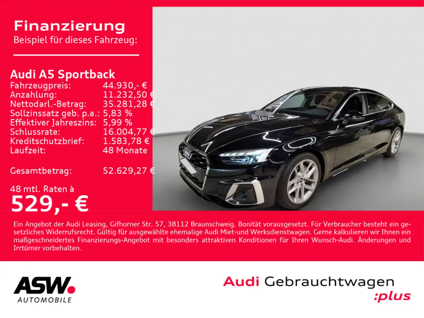 Audi A5 S line 40TFSI quatt NAVI MATRIX RFK Schwarz - 1