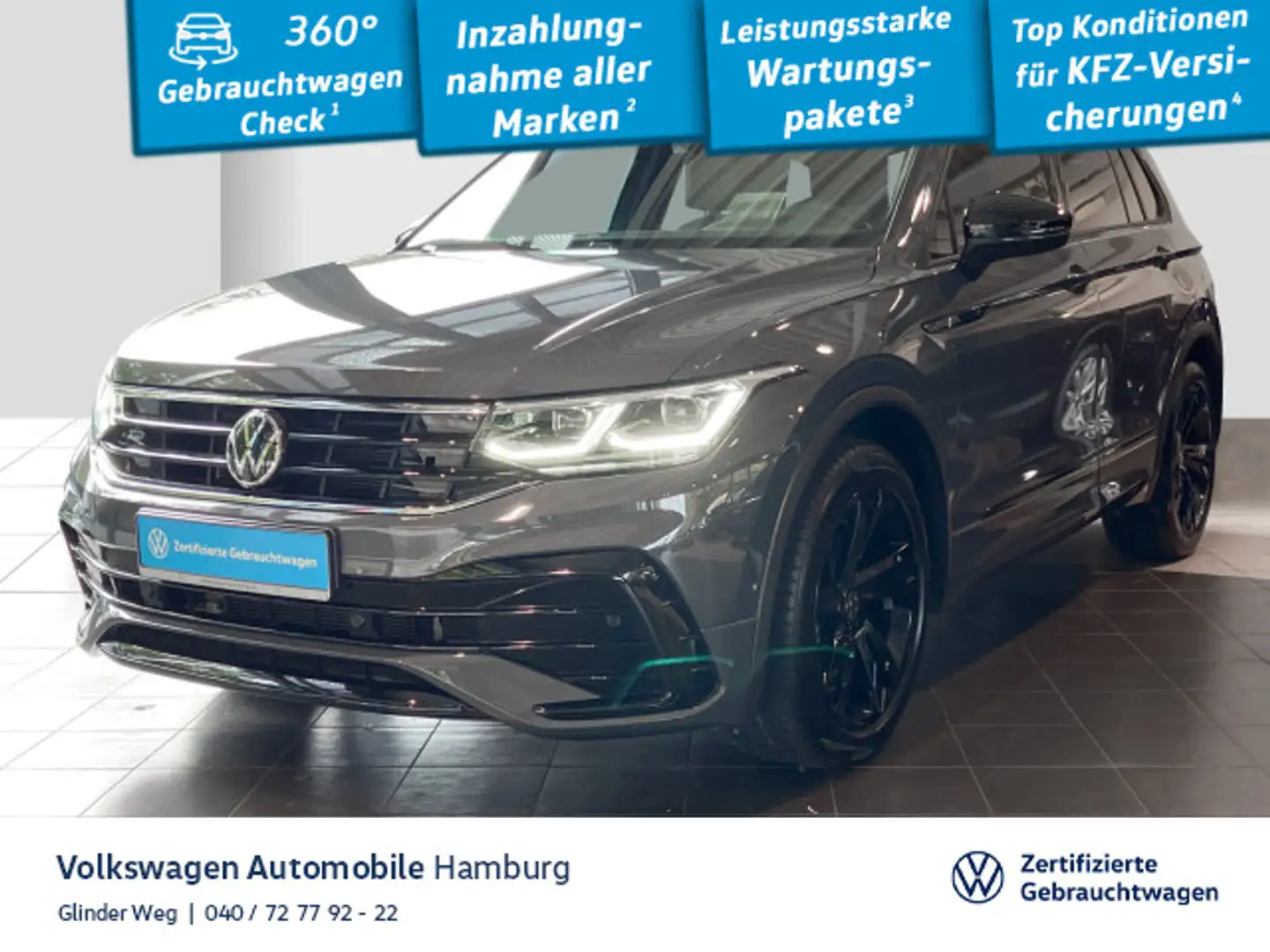 Volkswagen Tiguan 1.5 TSI R-Line DSG LM19 AHK Navi Grau - 1