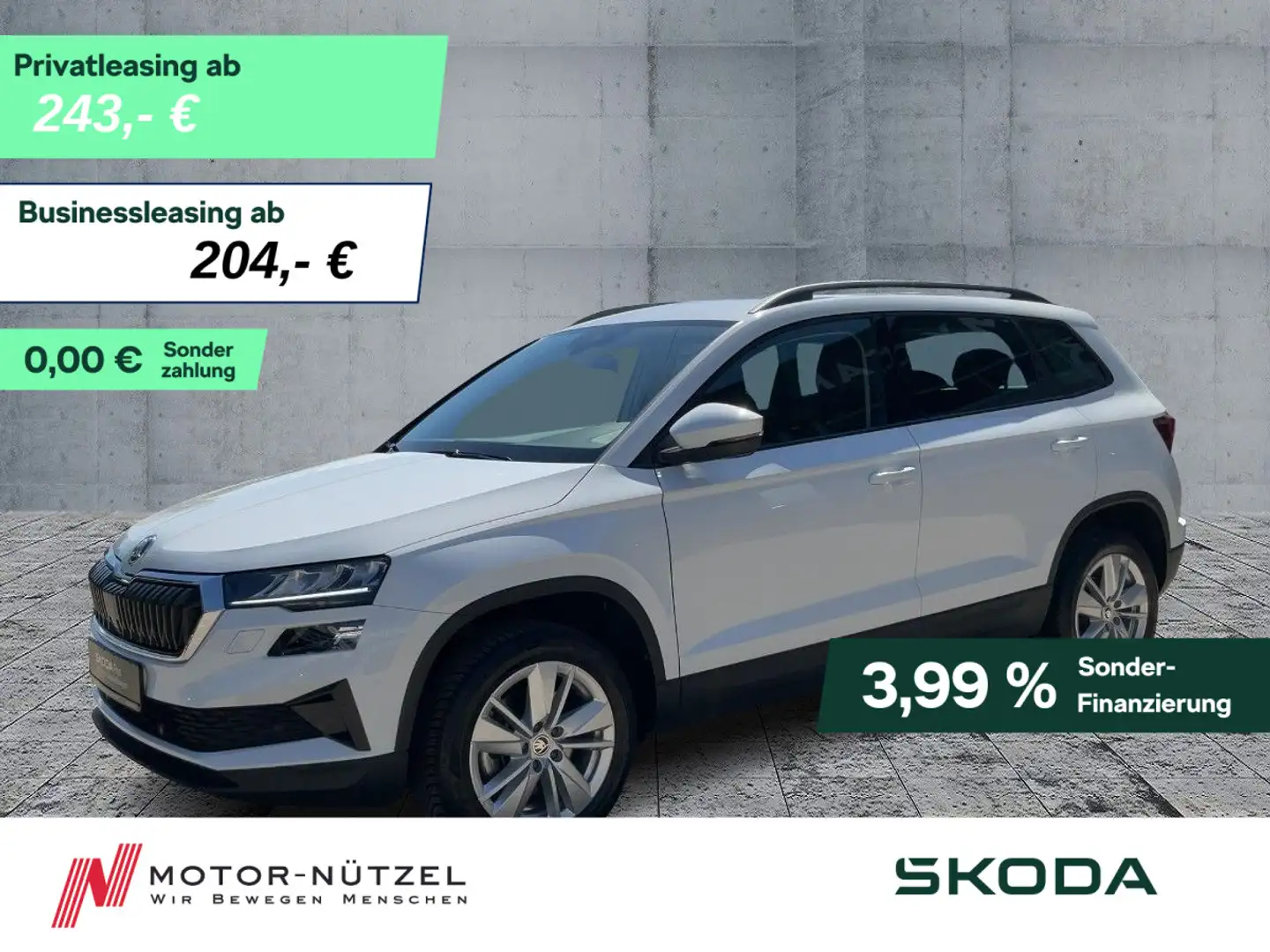 Skoda Karoq 1.5 TSI SELECTION LED+NAV+TEMPOMAT+SHZ+DAB Weiß - 1