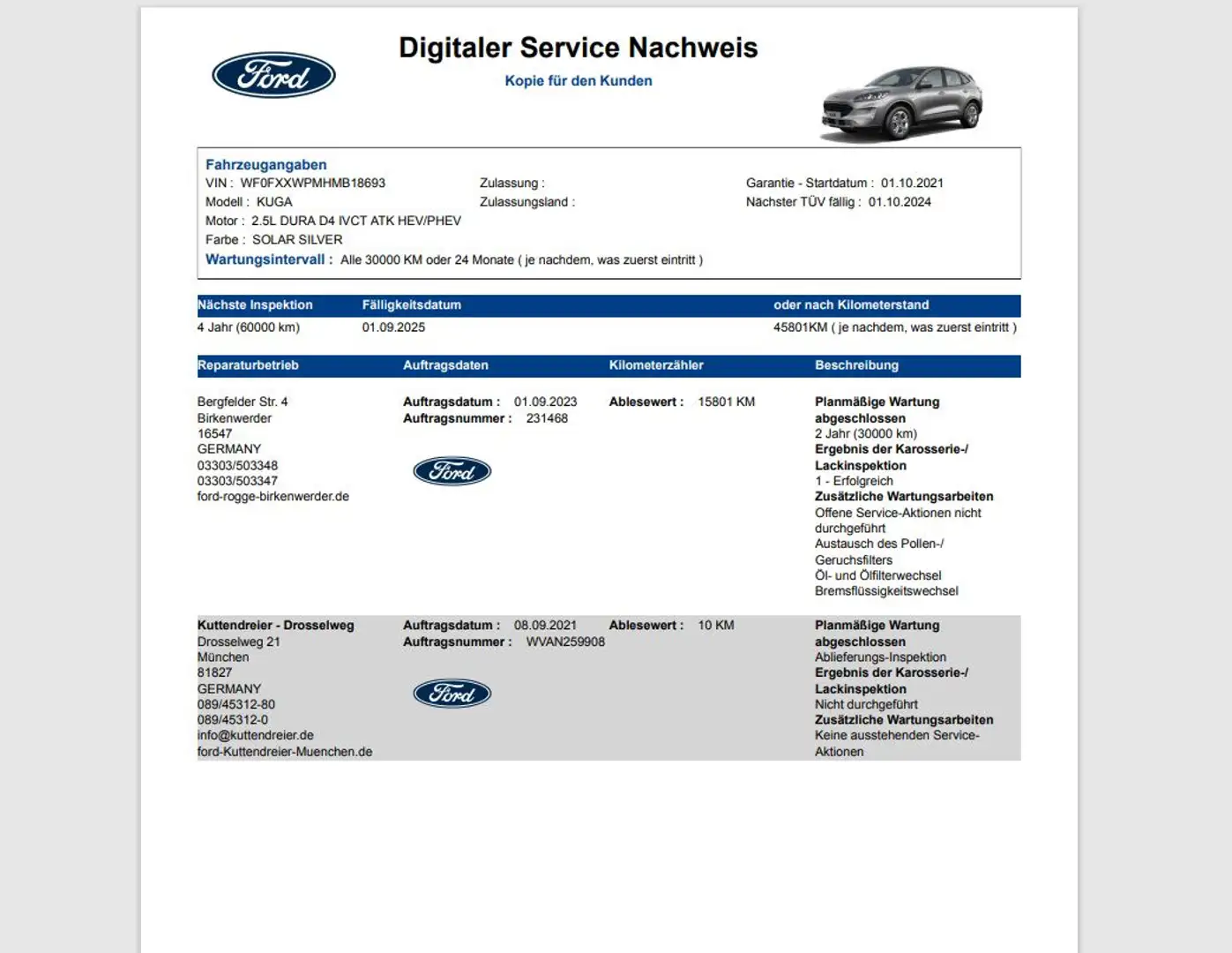 Ford Kuga Plug-in-Hybrid PHEV Cool & Connect Navi Silber - 2