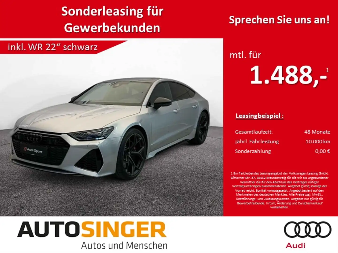 Audi RS7 Perf. ABGAS*DRC*280*LASER*B&O*WR Silber - 2
