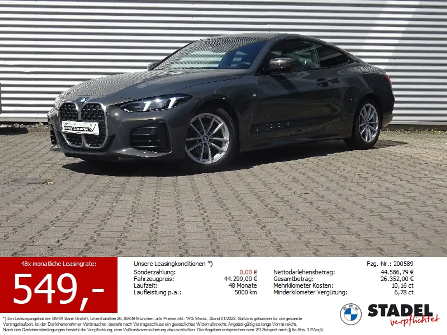 BMW 420 i Coupé M Sport FACELIFT HuD 360° ACC HiFi S Grau - 1