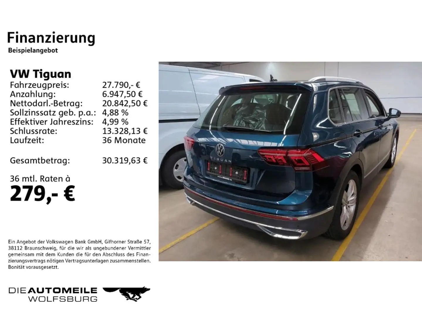 Volkswagen Tiguan 2.0TDI DSG ELEGANCE PANO/IQ/NAVI/HARMAN Blau - 2
