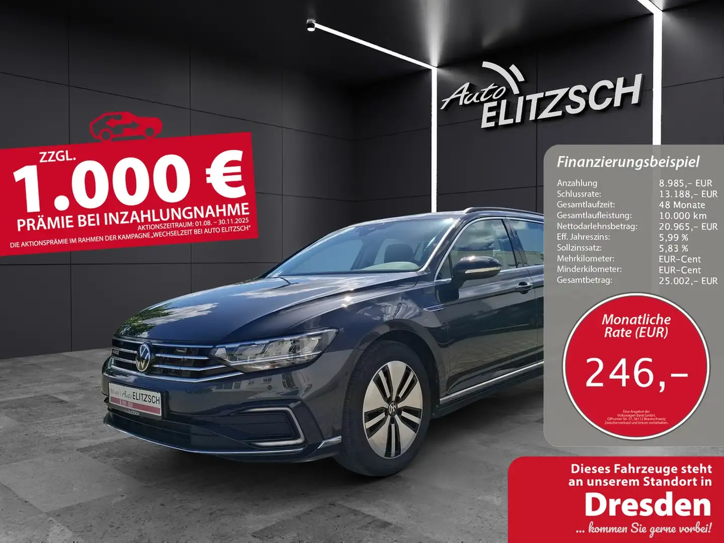 Volkswagen Passat Variant GTE LED Navi ACC RFK SH LM Grau - 1