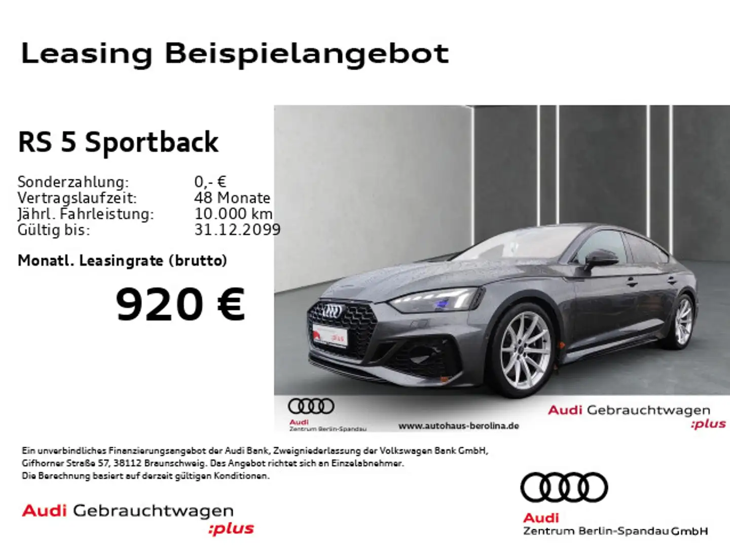 Audi RS5 RS5 Sportback *MATRIX*HuD*B&O*NAV+*ACC*Virt.C+* Grau - 1