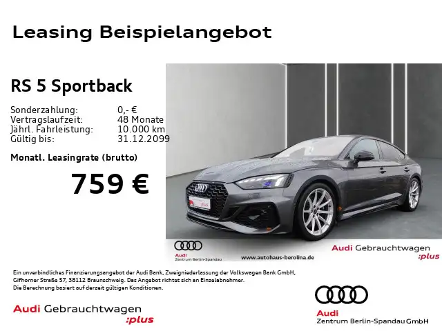 Audi RS5 RS5 Sportback *MATRIX*HuD*B&O*NAV+*ACC*Virt.C+*