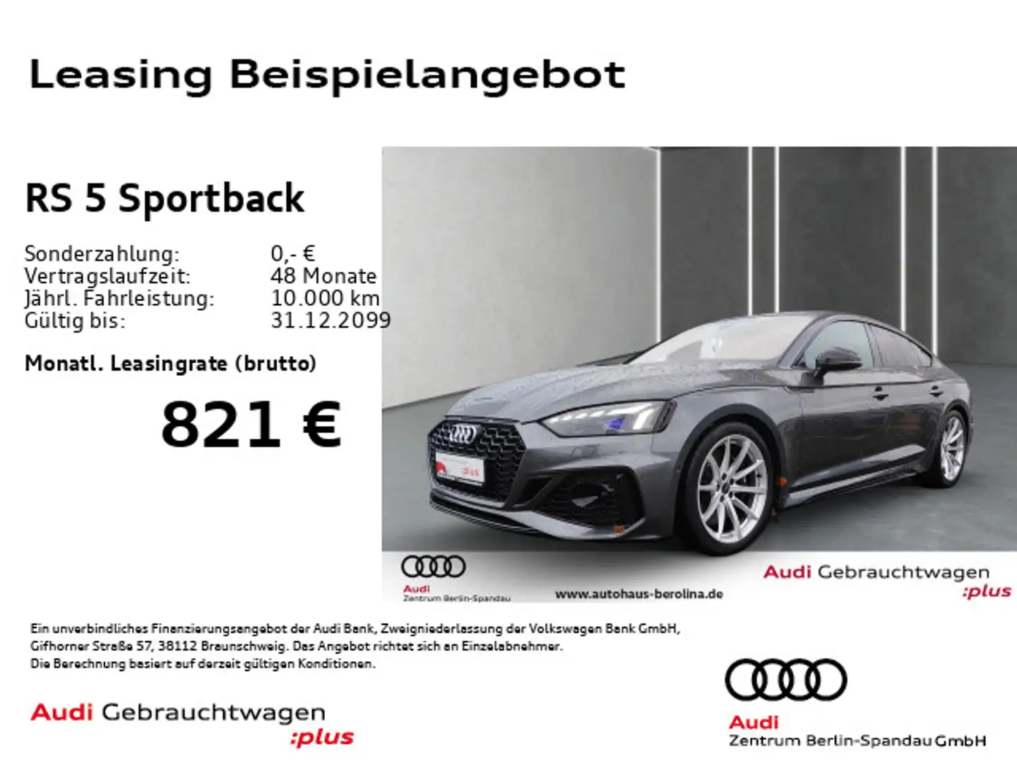 Audi RS5 RS5 Sportback *MATRIX*HuD*B&O*NAV+*ACC*Virt.C+* Grau - 1