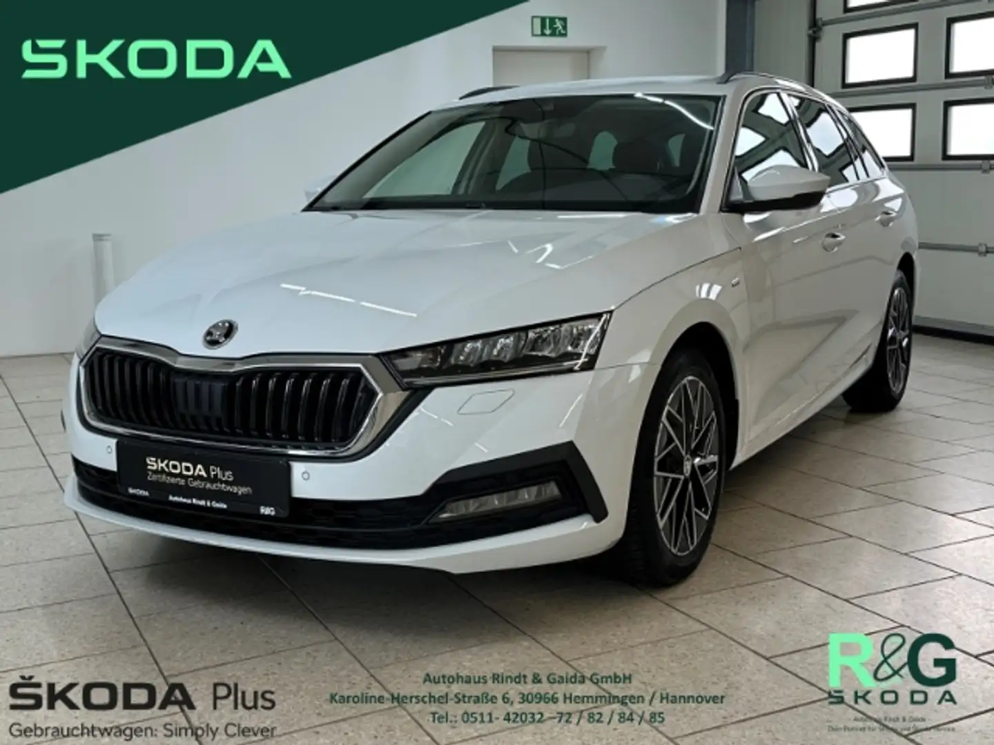 Skoda Octavia Combi Clever 1.5 TSI ACT e-TEC DSG LED SHZ Blanc - 1