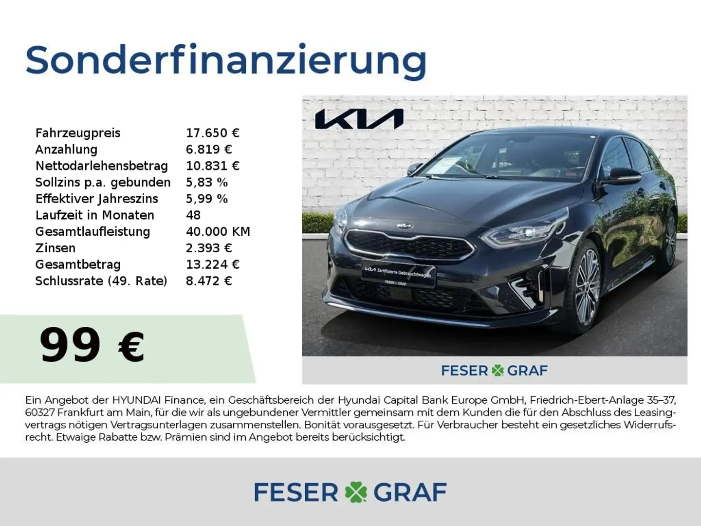 Kia ProCeed / pro_cee'd 1.4T DCT7 GT Line NAVI Pano 18` 8-fach Nero - 1