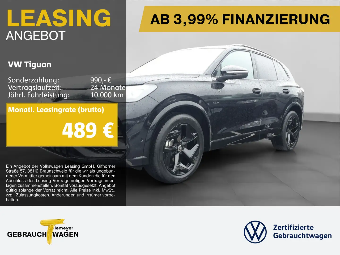 Volkswagen Tiguan 2.0 TDI DSG R-LINE BLACK LEDER STHZG MATR Schwarz - 1