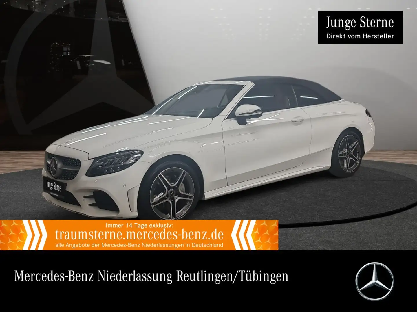 Mercedes-Benz C 180 Cabrio AMG+360+AHK+LED+FAHRASS+KEYLESS+9G Blanco - 1
