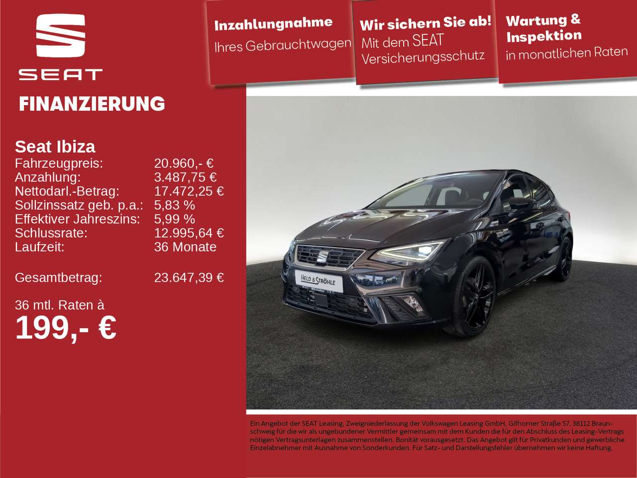 Seat Ibiza 2023 — FR Pro Black Edition 1.5 TSI DSG NAVI PANO