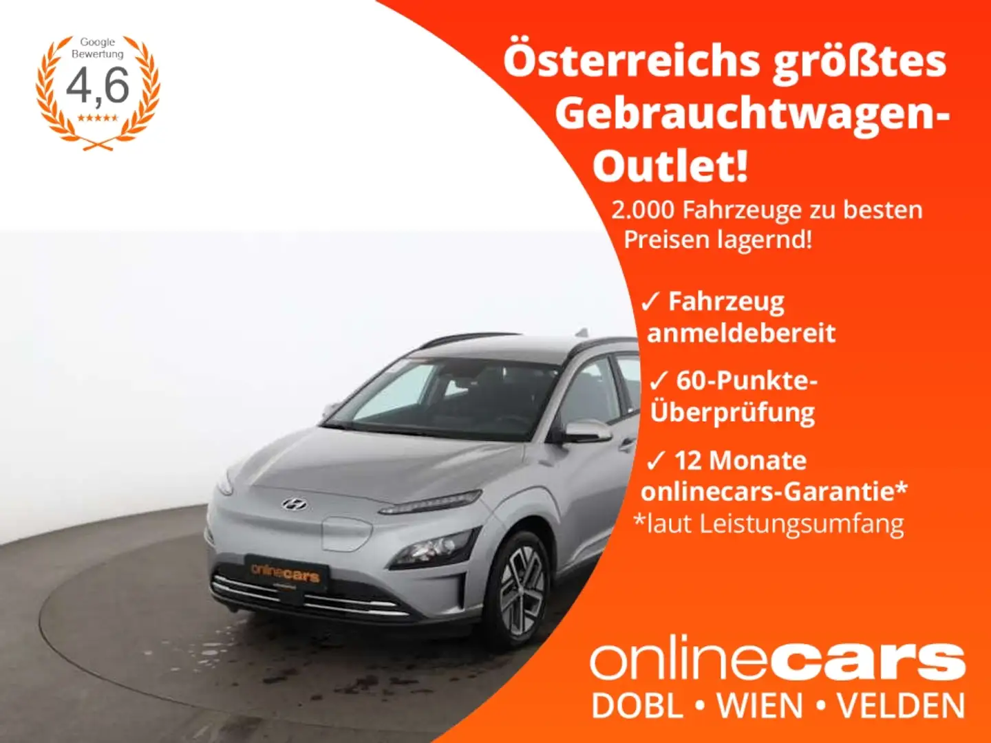 Hyundai KONA Select Elektro 39kWh Aut DIGITAL-TACHO RADAR Silber - 1