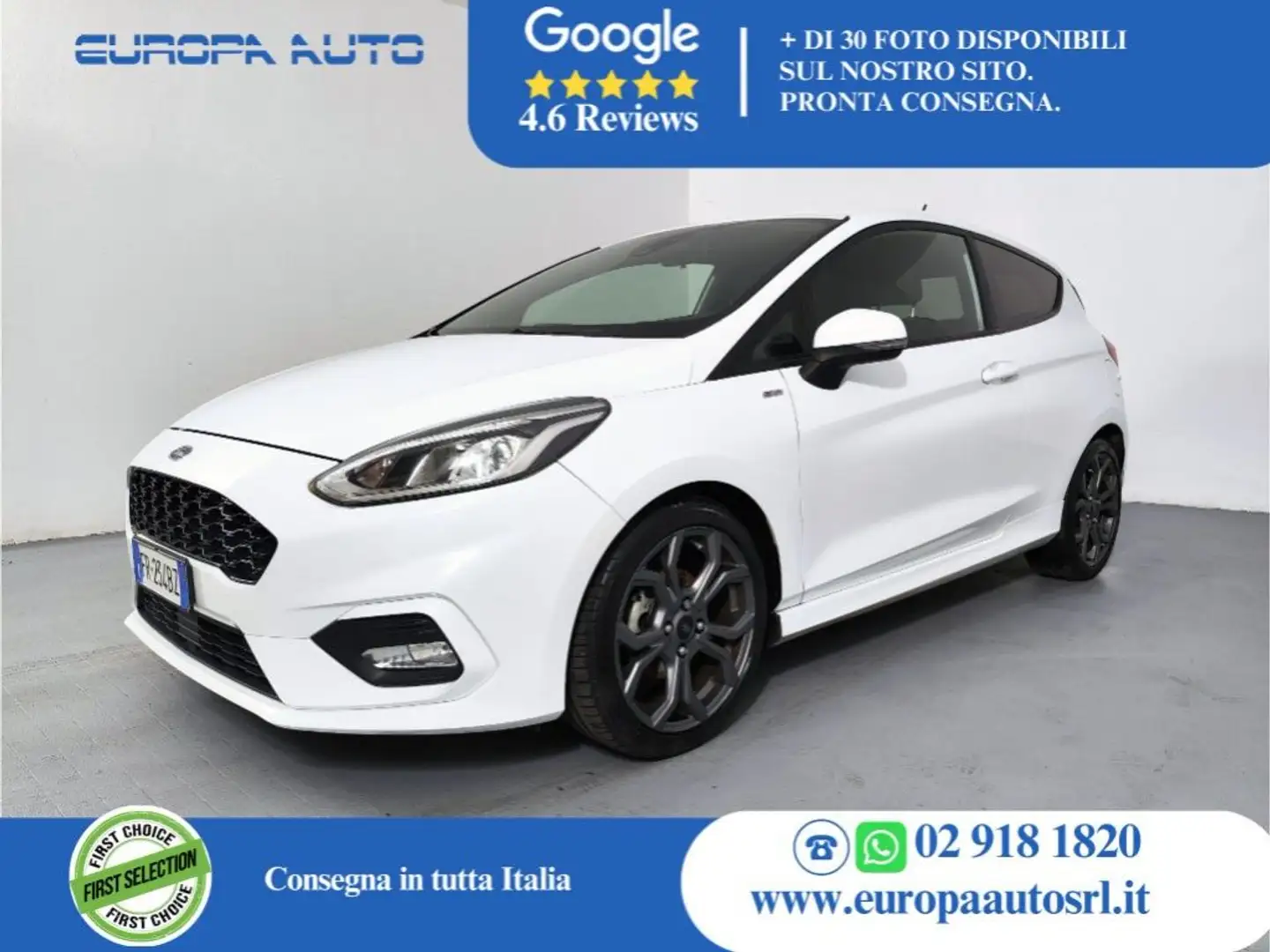 Ford Fiesta 1.0 Ecoboost 100 CV 3 porte ST-Line Bianco - 1