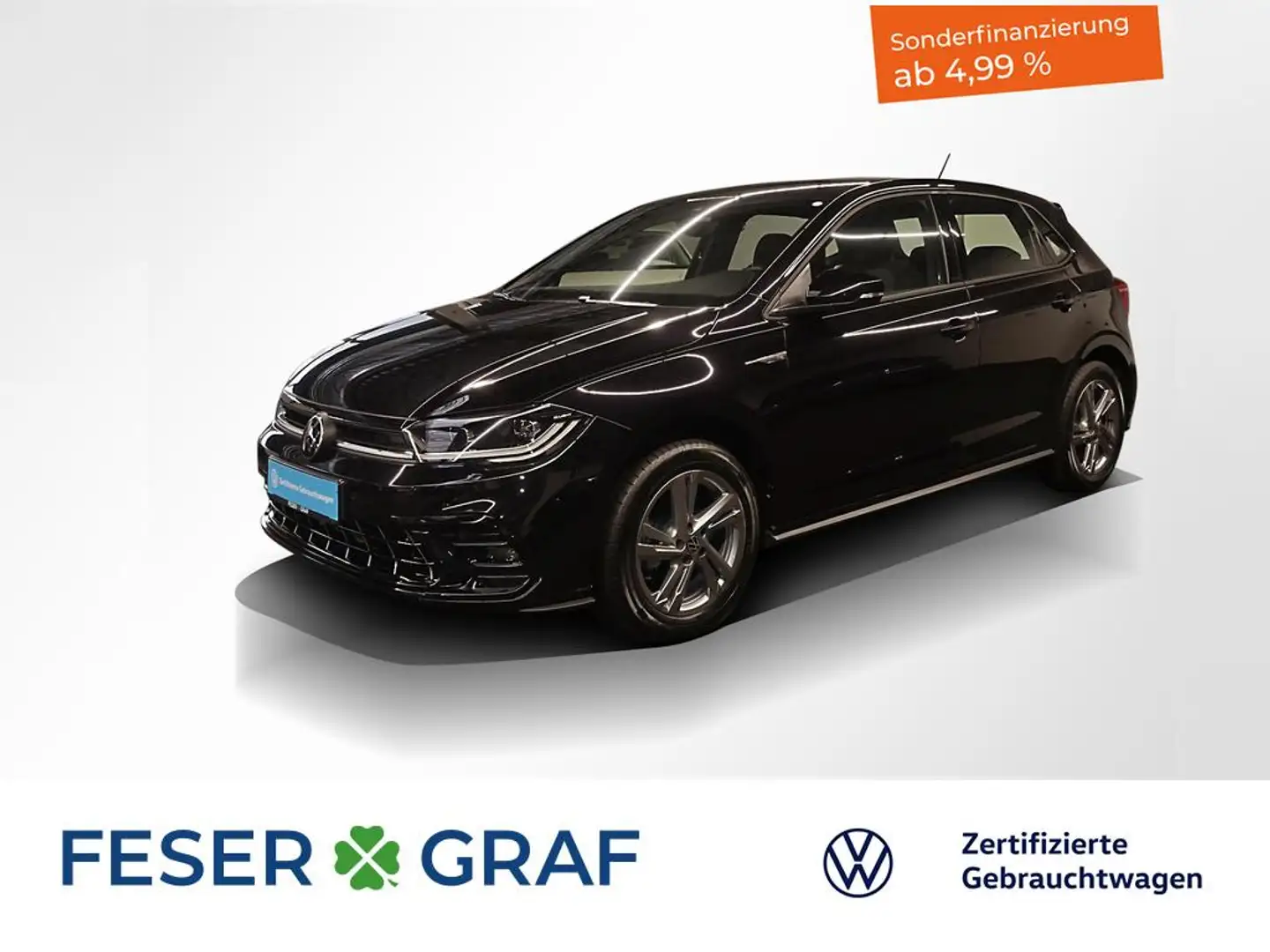 Volkswagen Polo 1.0TSI R-Line DSG VirtualCockpit LED ACC Rückfahrk Schwarz - 1