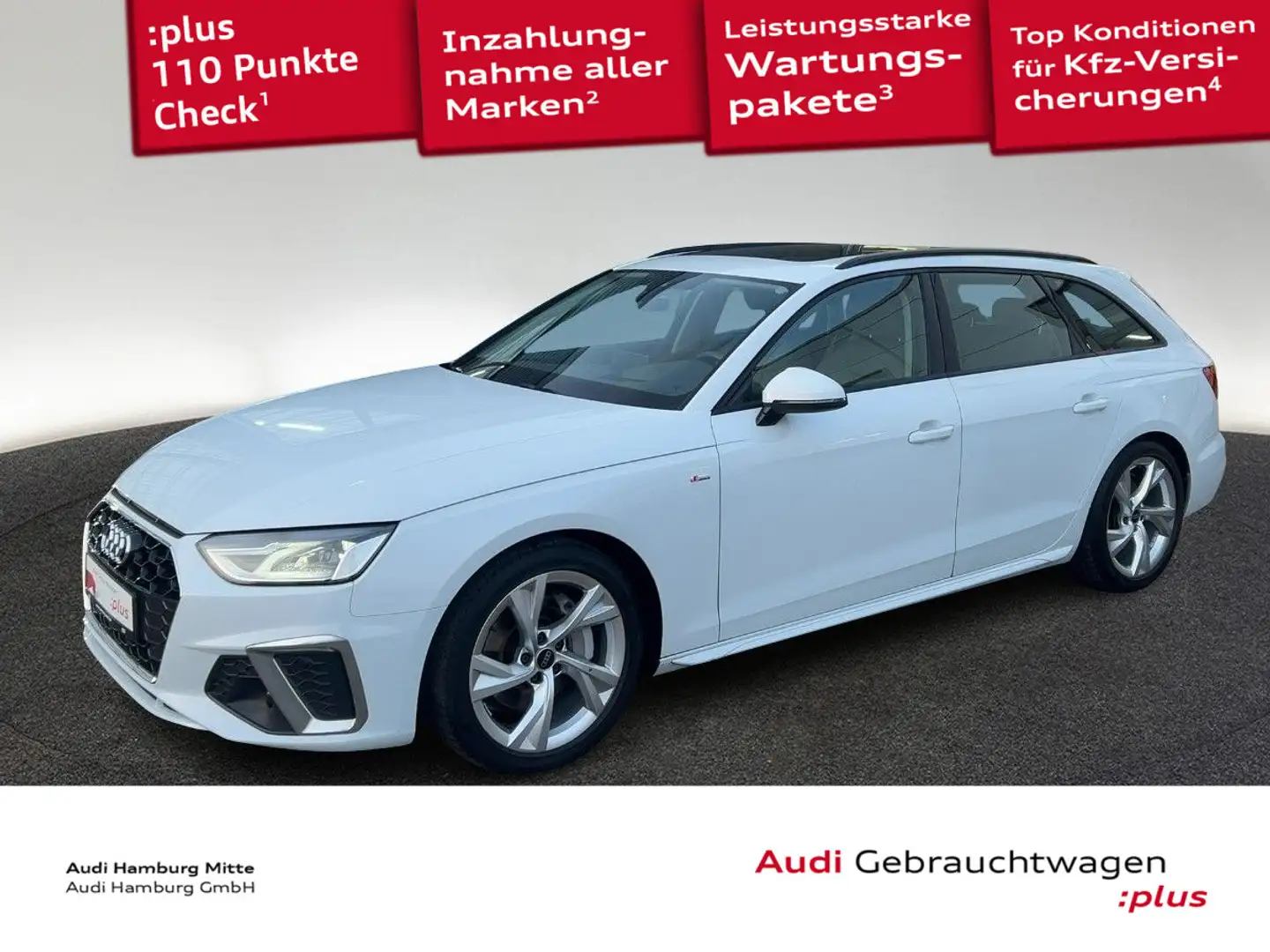 Audi A4 40 TDI S line S tronic Navi Head-Up Pan Weiß - 1