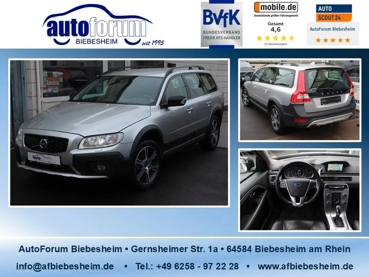 Volvo XC70 2.4 D5 Linje Svart AWD ATM 106tkm Xenon*AHK Plateado - 1