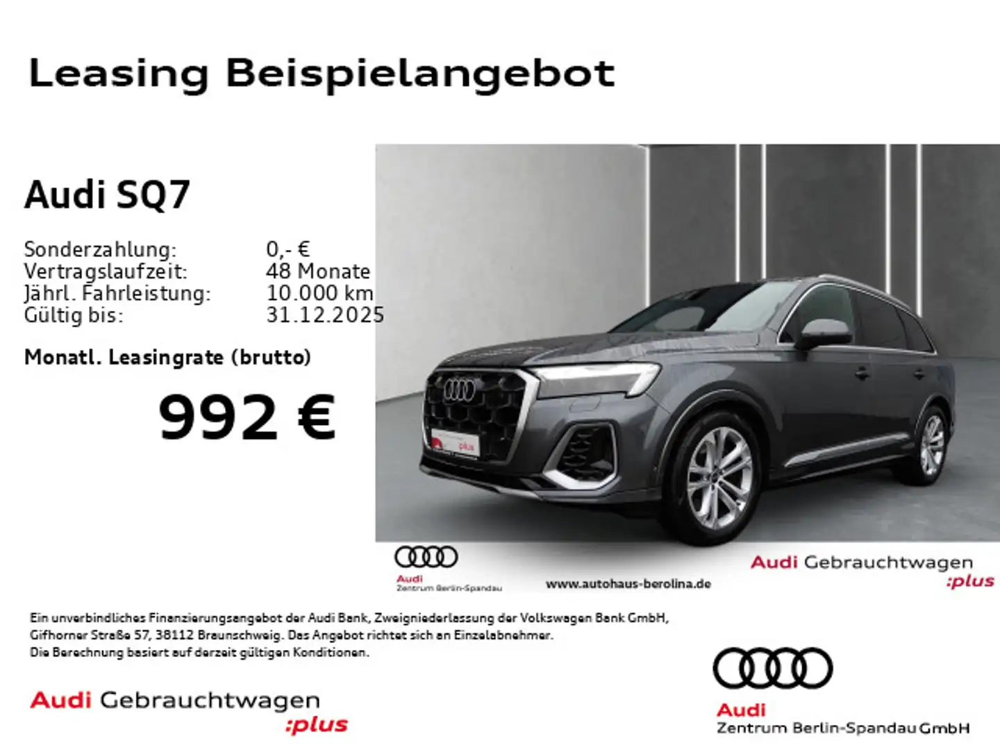 Audi SQ7 *HD-MATRIX*B&O*AHK*360°*Assist+* Grau - 1