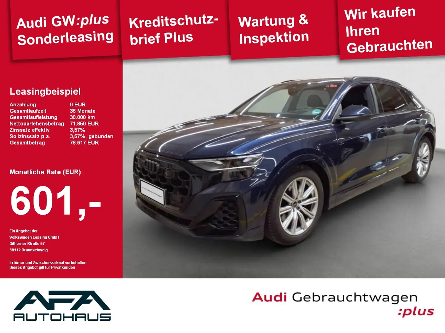 Audi Q8 55 TFSI quattro tiptr. S-Line*Luft*AHK*Matrix Blau - 1