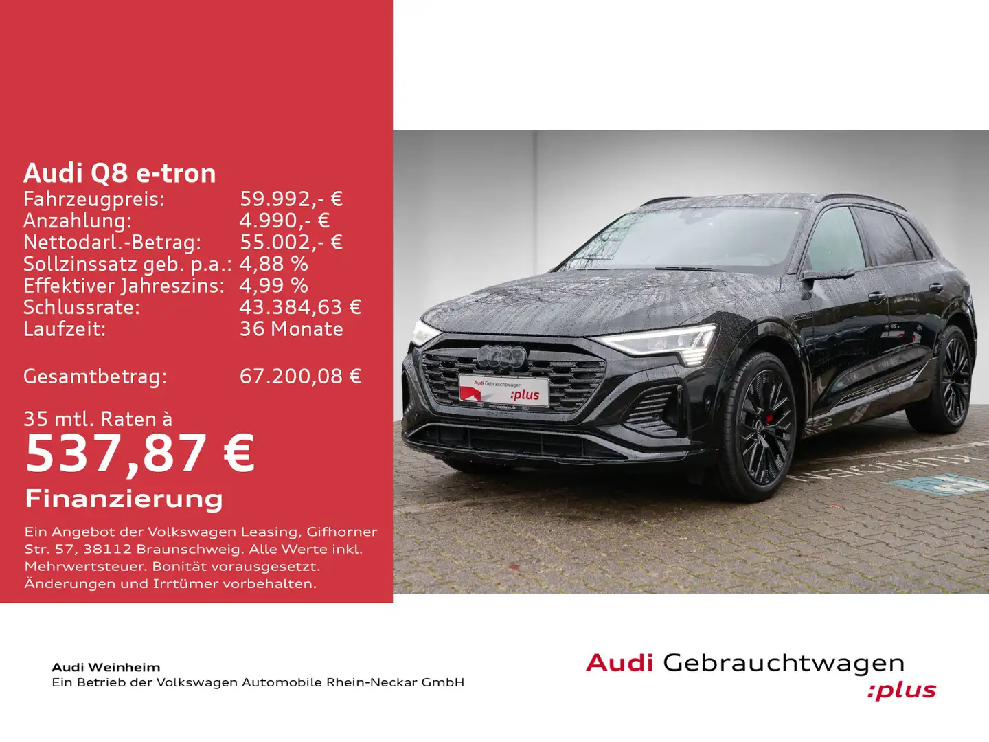 Audi Q8 e-tron Q8-etron 55 Blck S-LINE Edition Matrix Schwarz - 2