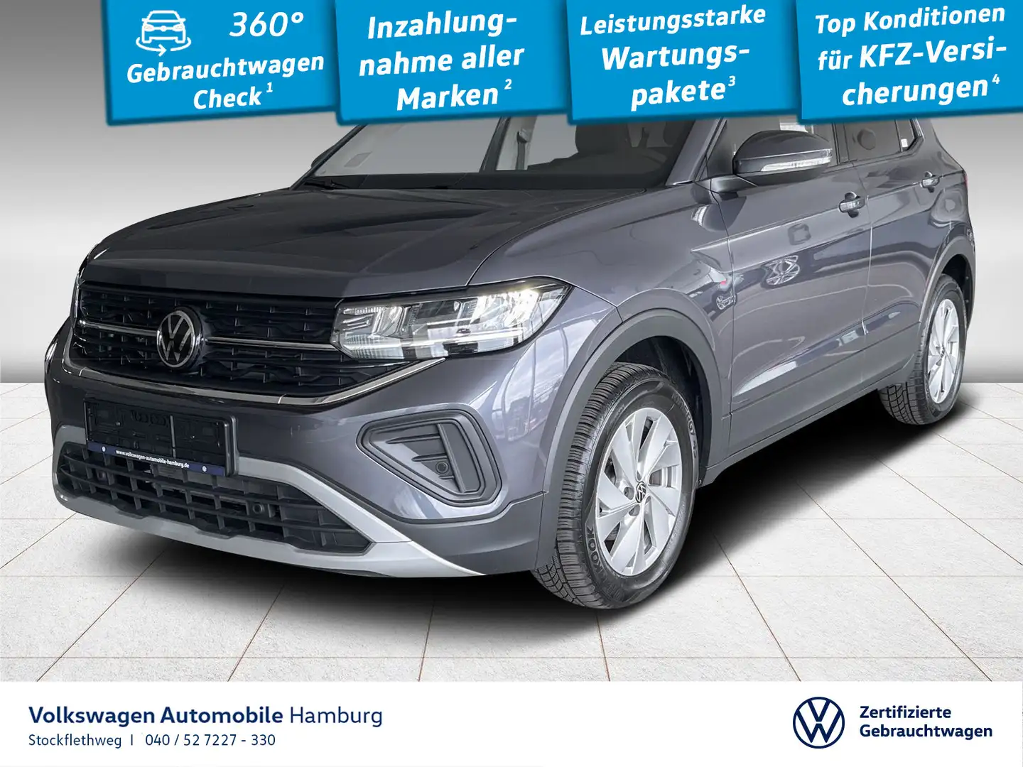 Volkswagen T-Cross 1.0 TSI Life DSG ACC CarPlay Sitzhzg Grau - 1