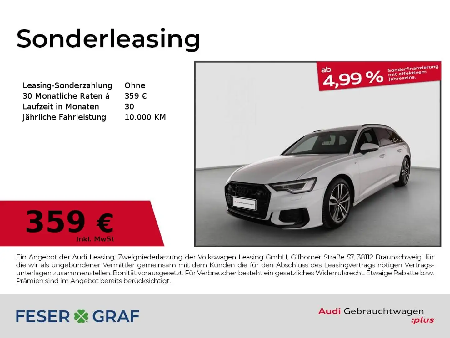 Audi A6 Avant S line 45 TFSI S tronic Head Up/Navi/360°/LE Weiß - 1