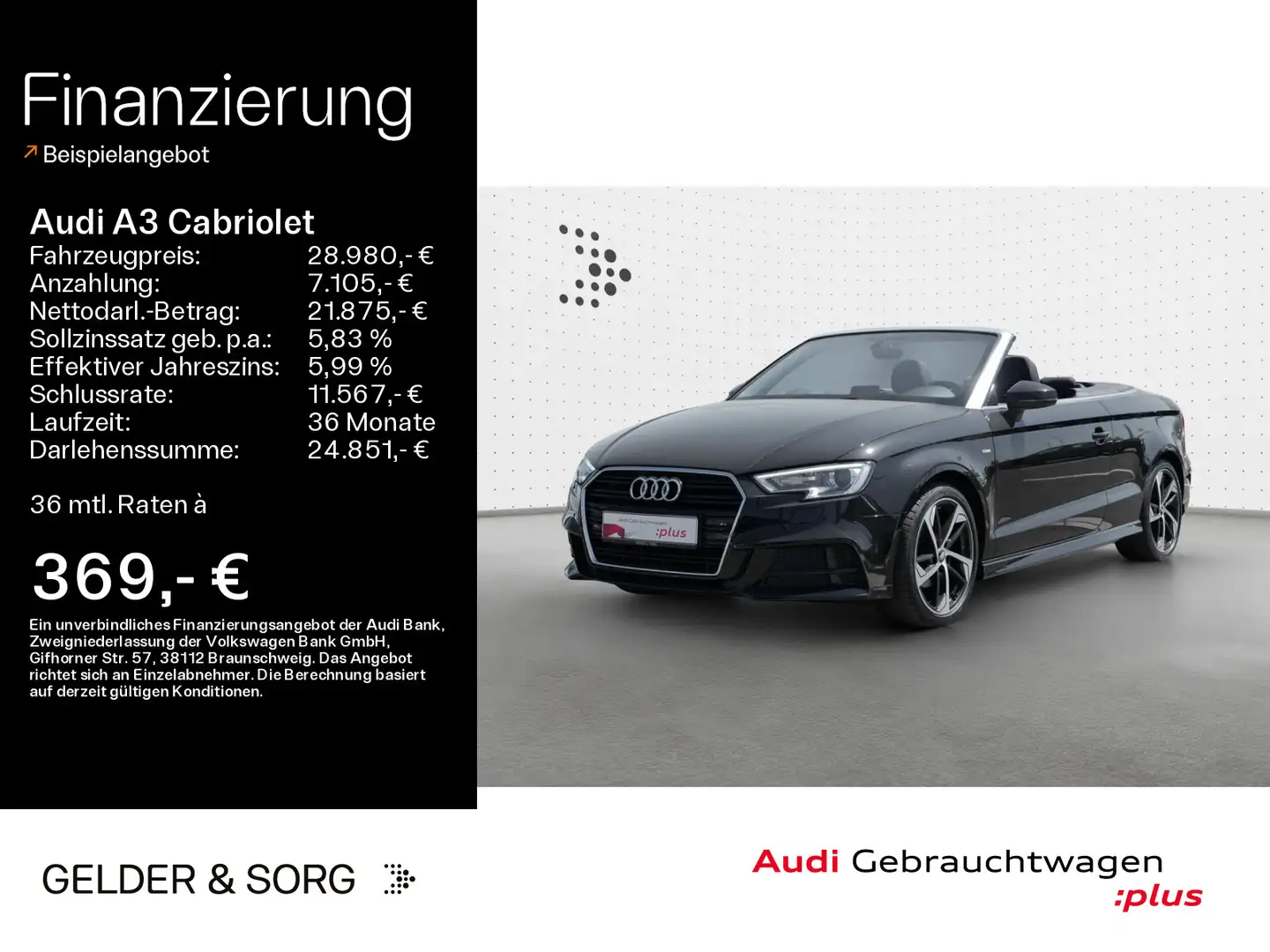 Audi A3 35 TFSI S line Navigation*Sound*GRA Schwarz - 1