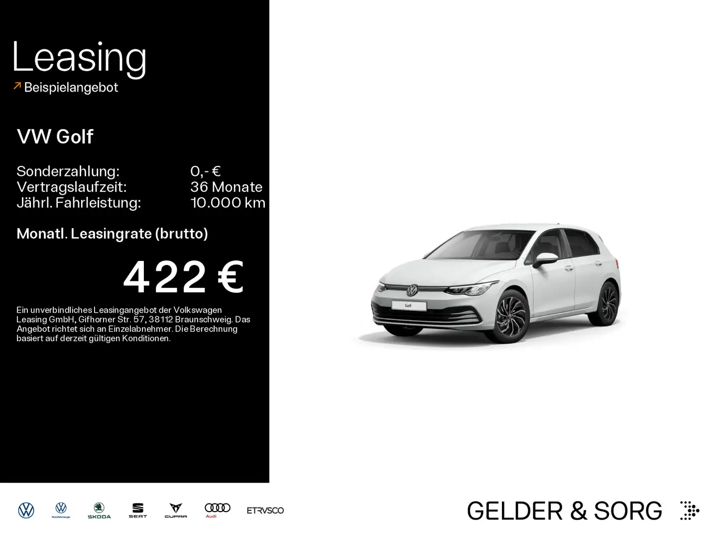 Volkswagen Golf 2.0 TDI United LED*AHK*Navi*Standh. Weiß - 1