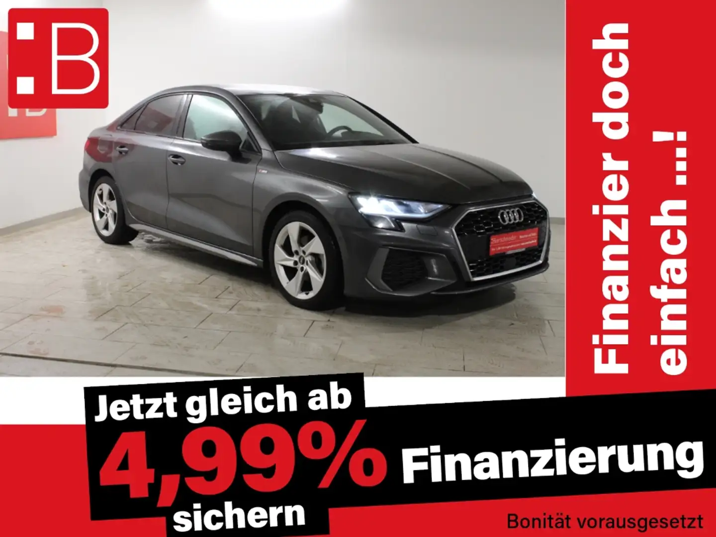 Audi A3 Limo 35 TFSI S tronic 2x S-Line 17 ACC LED Gris - 1