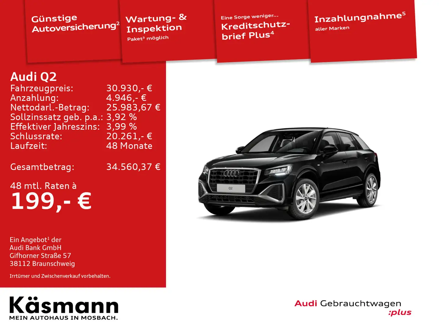 Audi Q2 S line 35TFSI LED NAV KAM VIRT SHZ PDC Schwarz - 2