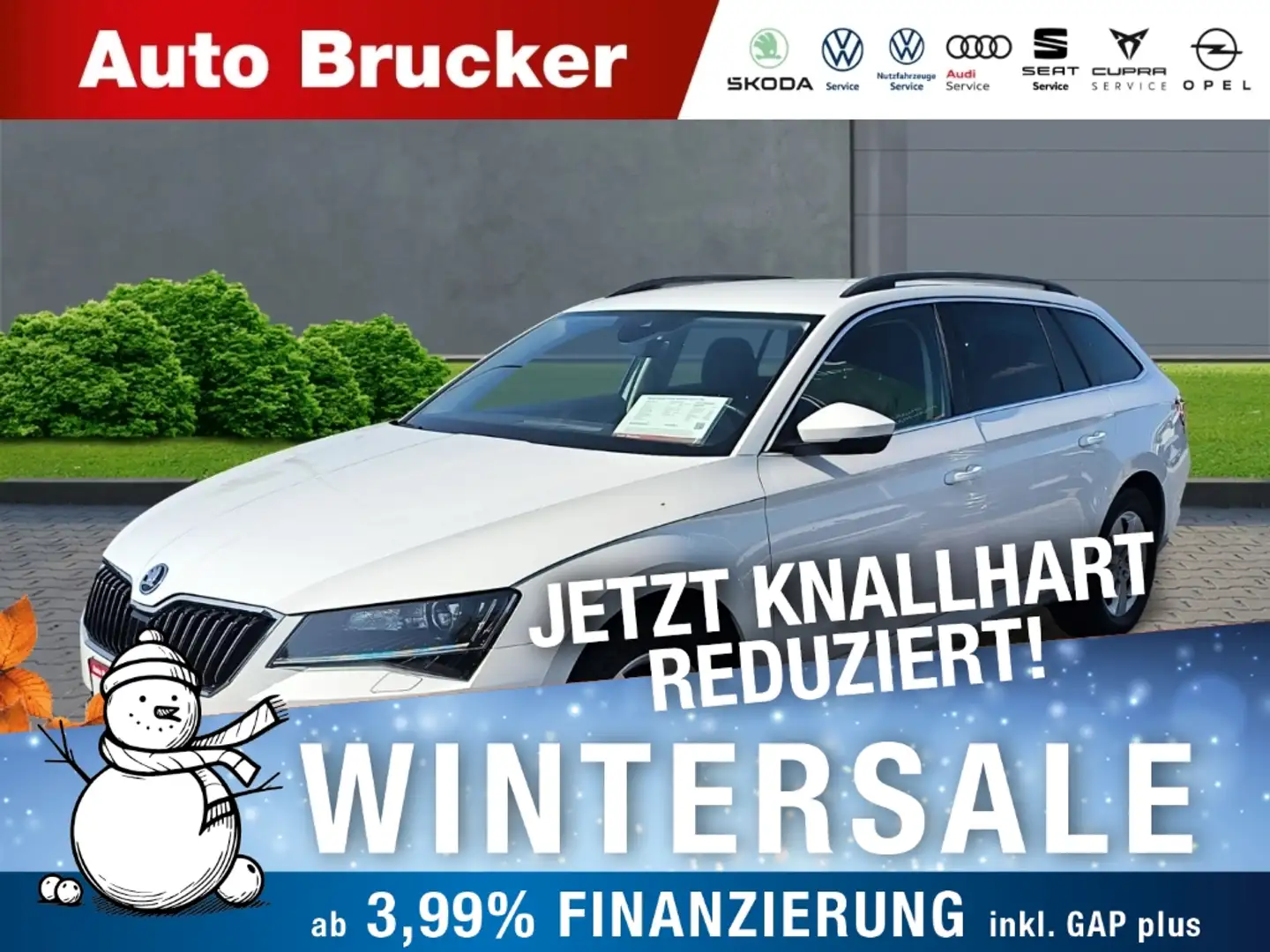 Skoda Superb Combi Ambition 4x4 2.0 TDI+Navi+Alufelgen+Xenon+FS Blanc - 1