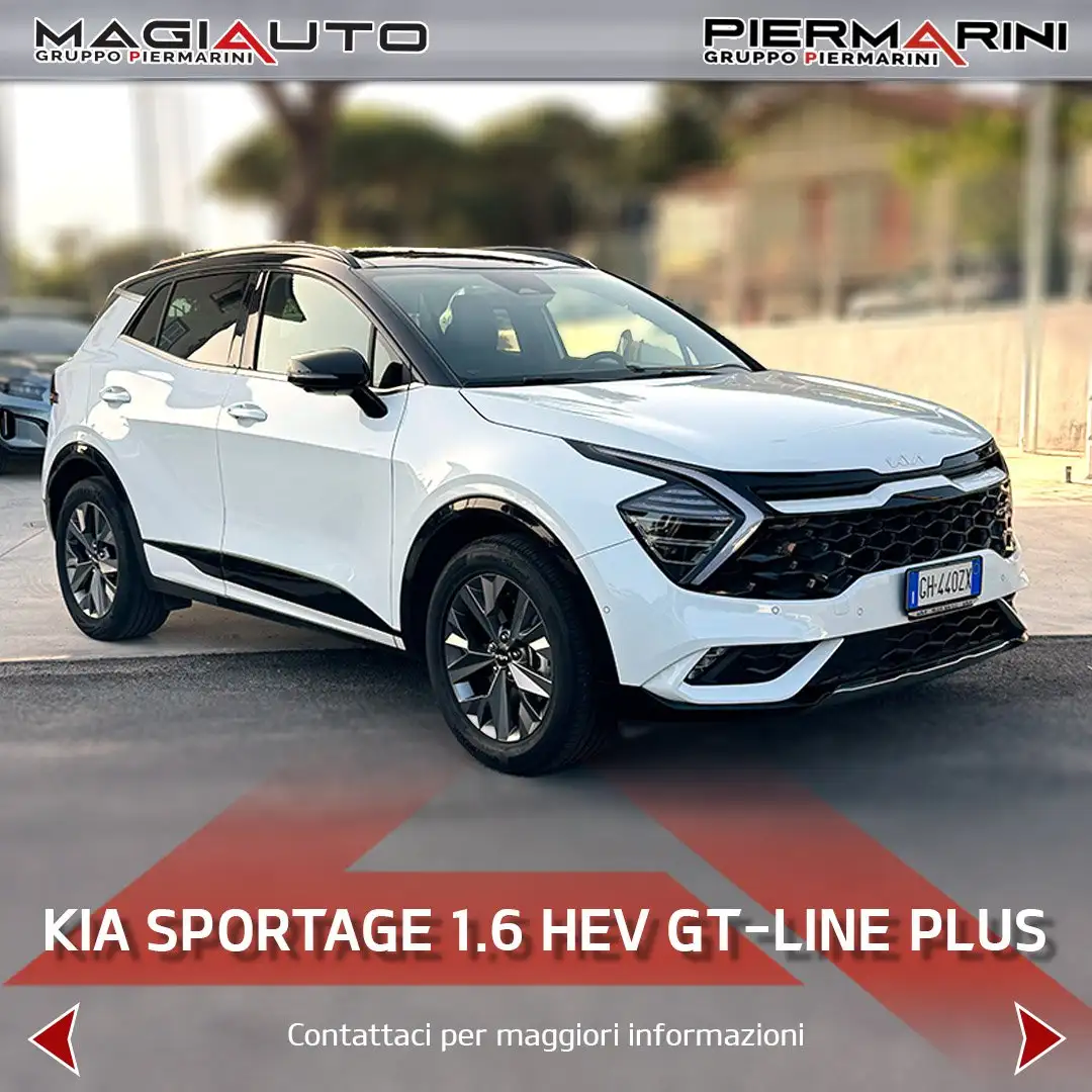 Kia Sportage 1.6 TGDi HEV AT GT-line Plus Premium Pack Bianco - 1