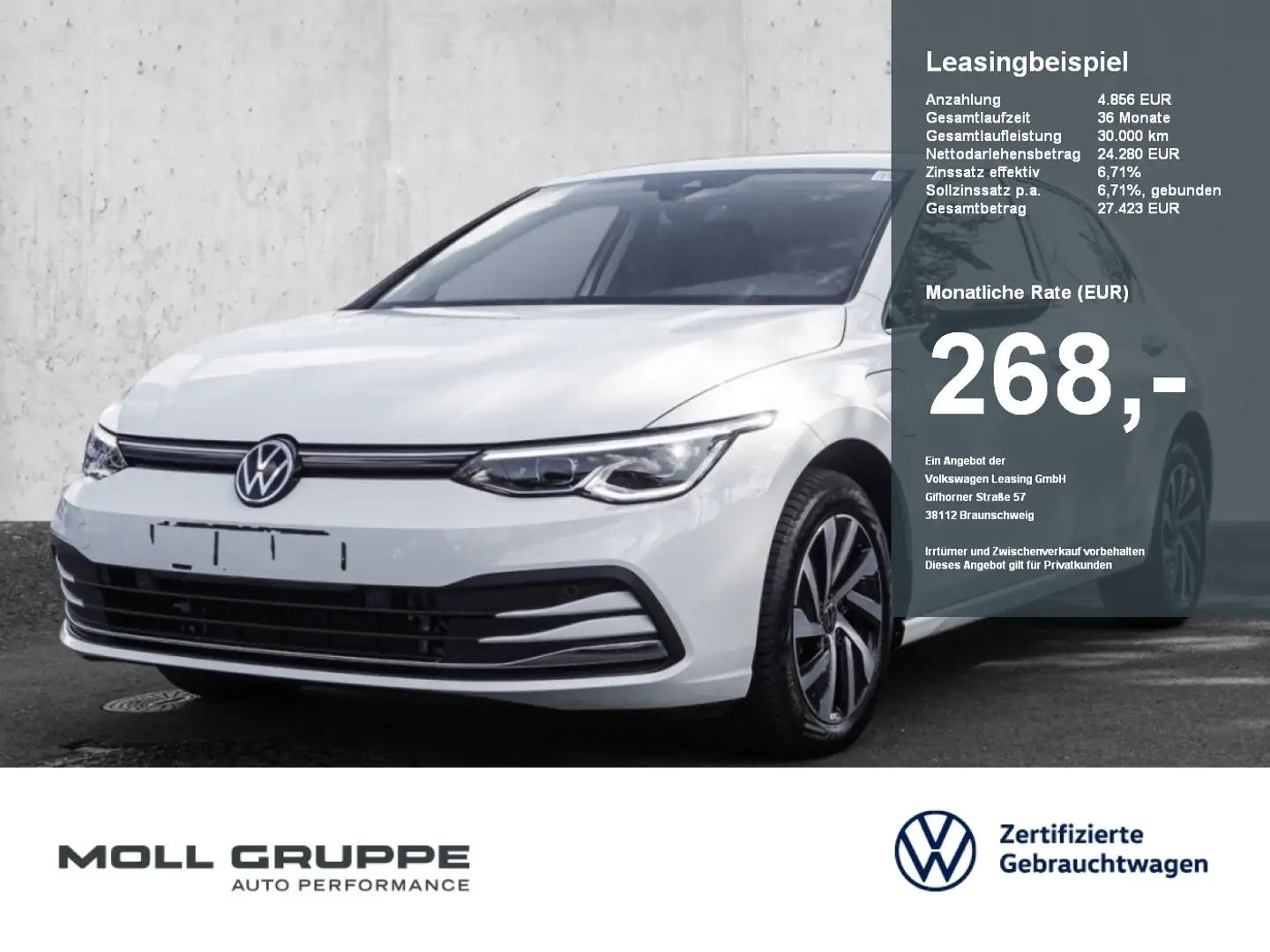 Volkswagen Golf 1.4 eTSI eHybrid DSG Style NAVI LED LM ACC Bílá - 1