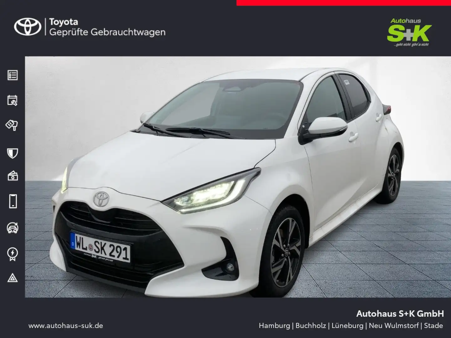 Toyota Yaris 1,5-l-VVT-iE Hybrid*TEAM-D.*KAMER*SHZ*LED* Bianco - 1