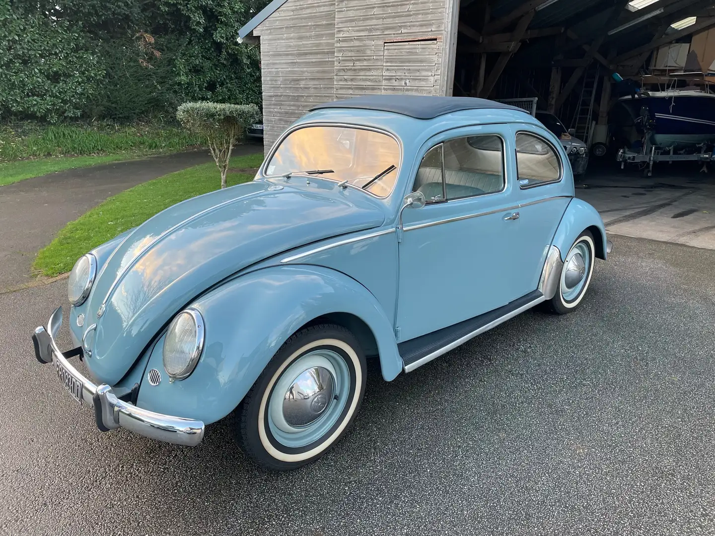 Volkswagen Coccinelle Ovale decouvrable a flèches Bleu - 1