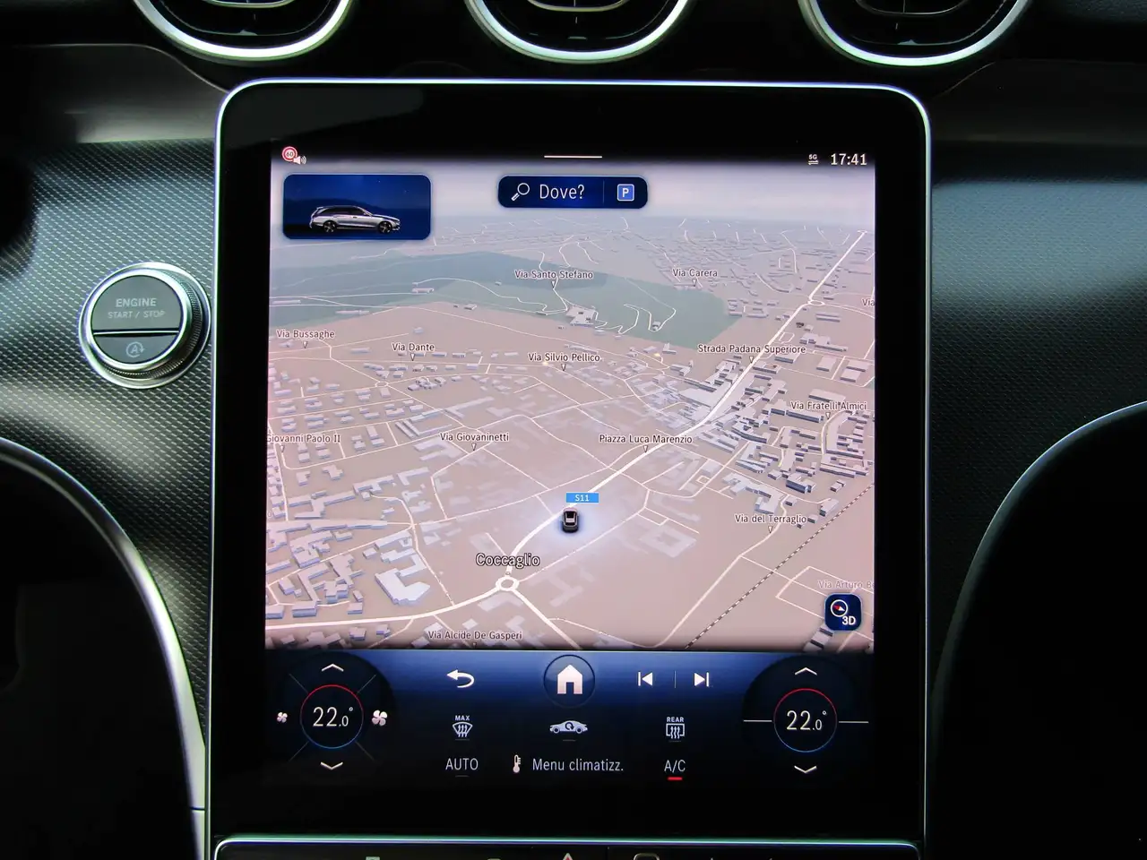 Mercedes-Benz C-Class D MHEV AUTO 163 CV, LUCI AMBIENTE,FARI LED, TELECAMERA, миниатюра 9