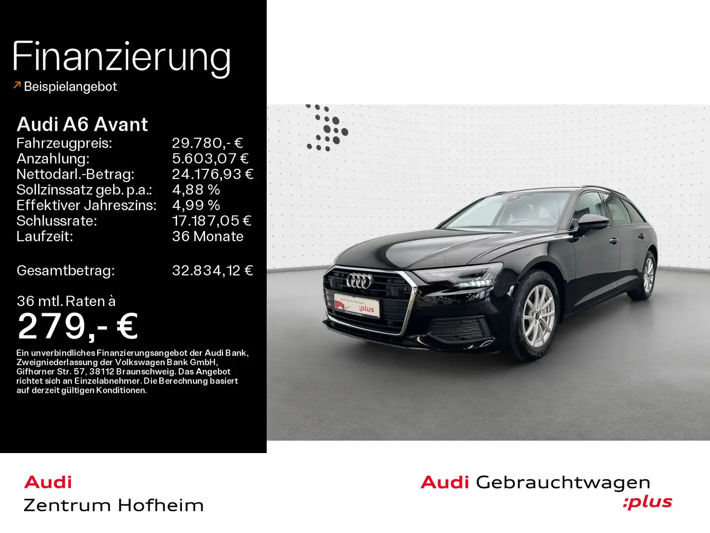 Audi A6 40 TDI S tro*LED*Navi+*Tour*AHK* Schwarz - 1