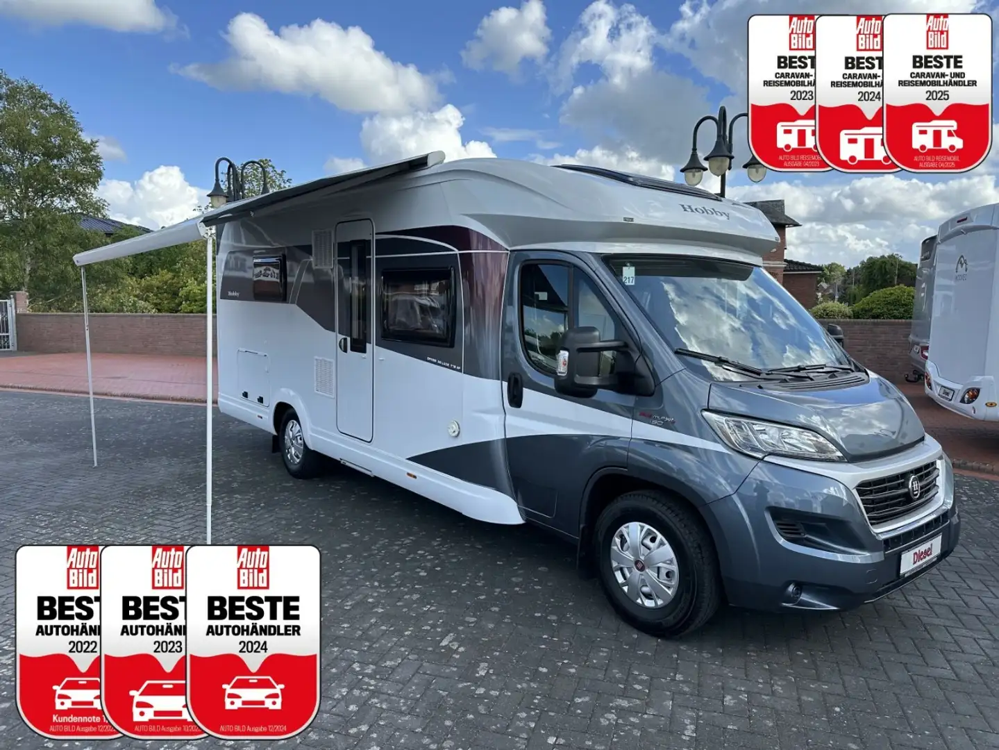 Hobby T75 HF Optima De Lux 4,25t NUR 1.800km! +TV+SAT+ab Gris - 1
