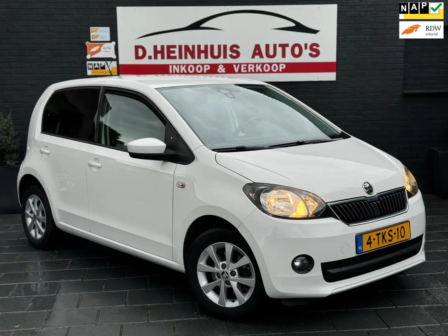Skoda Citigo 1.0 CNG AARDGAS/BENZINE *BELASTING€35*APK NIEUW Wit - 1