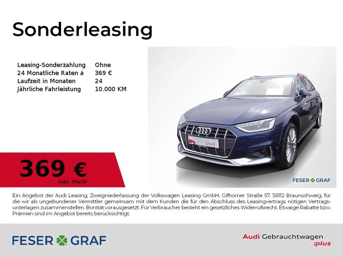 Audi A4 allroad 45 TFSI q. HuD/ACC+Stadt/AHK/STHZ/19" Blau - 1