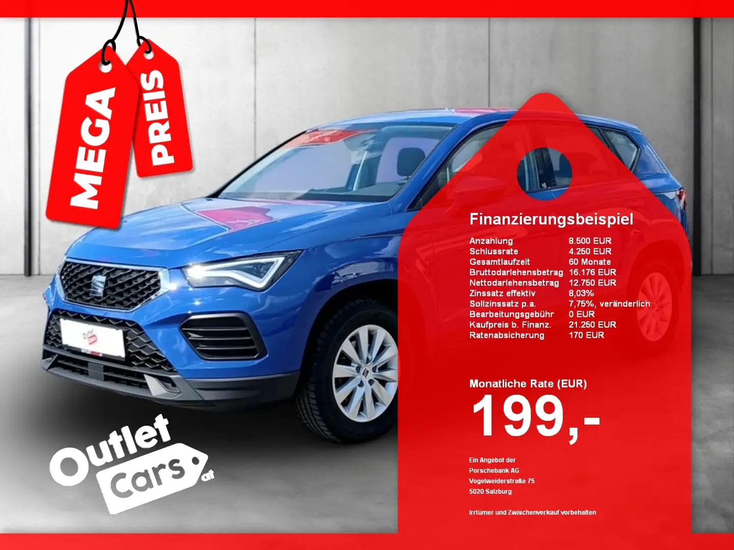 SEAT Ateca 1.0 TSI Reference ASSIST+CARPLAY+LED+PDC Blau - 1
